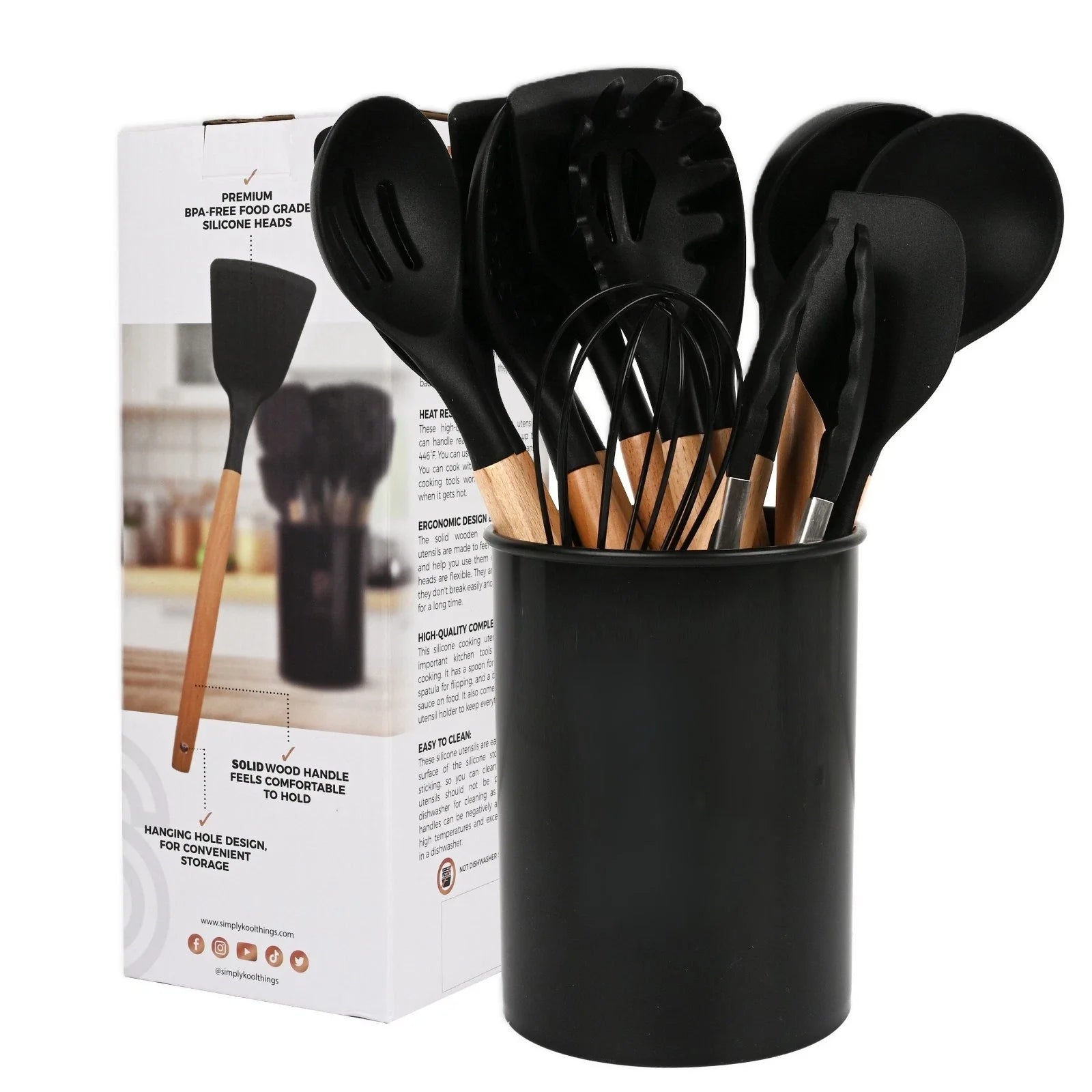 14 Pcs Premium Silicone Kitchen Utensil Set Heat Resistant Food Grade Cook Tools